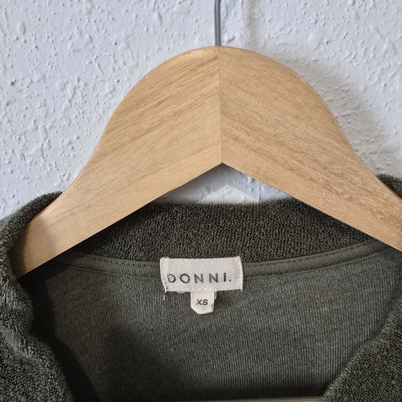 Donni Green Terry Henley Sweater XS - Picture 6 of 7